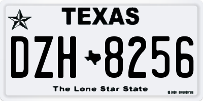 TX license plate DZH8256