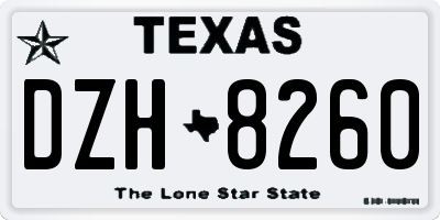 TX license plate DZH8260