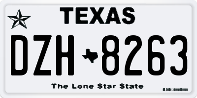 TX license plate DZH8263