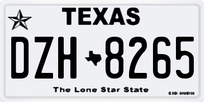 TX license plate DZH8265