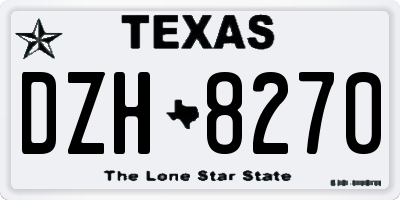 TX license plate DZH8270