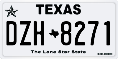 TX license plate DZH8271