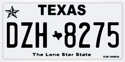 TX license plate DZH8275