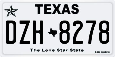 TX license plate DZH8278
