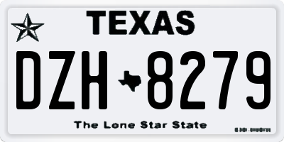 TX license plate DZH8279