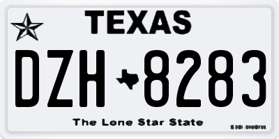 TX license plate DZH8283