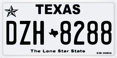 TX license plate DZH8288