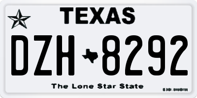 TX license plate DZH8292