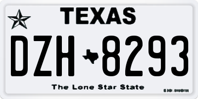 TX license plate DZH8293