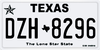 TX license plate DZH8296