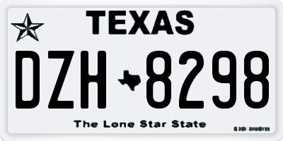 TX license plate DZH8298