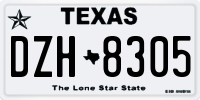 TX license plate DZH8305