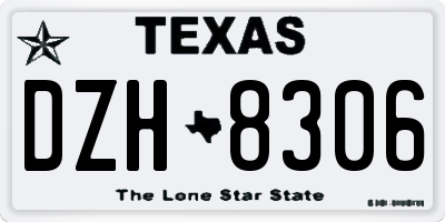 TX license plate DZH8306