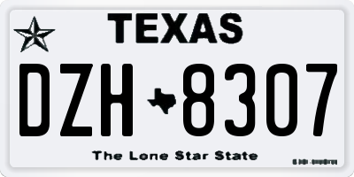 TX license plate DZH8307