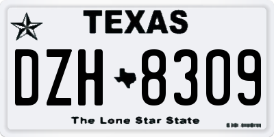 TX license plate DZH8309