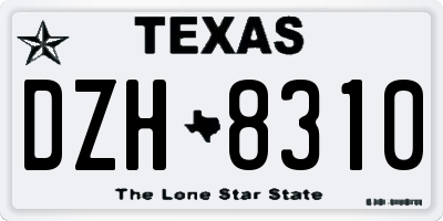 TX license plate DZH8310
