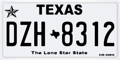 TX license plate DZH8312