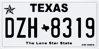 TX license plate DZH8319