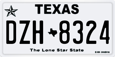 TX license plate DZH8324
