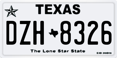 TX license plate DZH8326