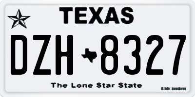 TX license plate DZH8327