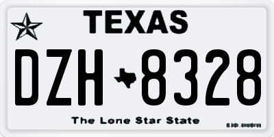 TX license plate DZH8328