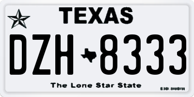TX license plate DZH8333