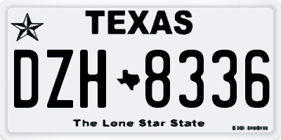 TX license plate DZH8336
