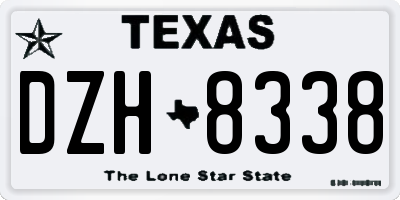 TX license plate DZH8338