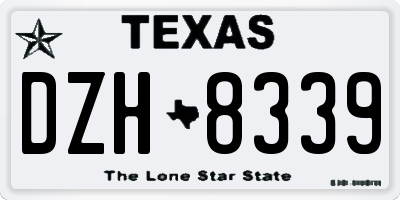 TX license plate DZH8339