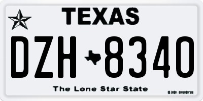 TX license plate DZH8340