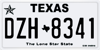 TX license plate DZH8341