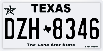 TX license plate DZH8346