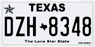 TX license plate DZH8348