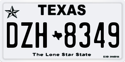 TX license plate DZH8349