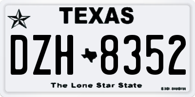 TX license plate DZH8352