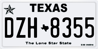 TX license plate DZH8355
