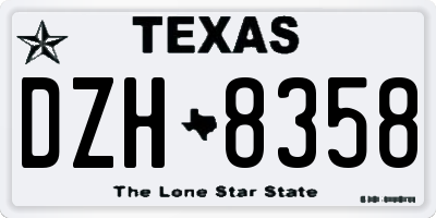 TX license plate DZH8358