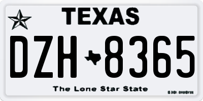 TX license plate DZH8365