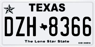 TX license plate DZH8366