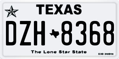 TX license plate DZH8368