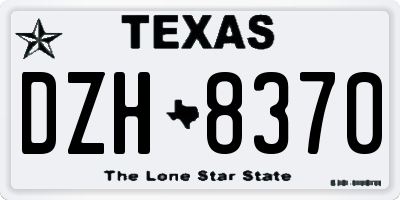 TX license plate DZH8370