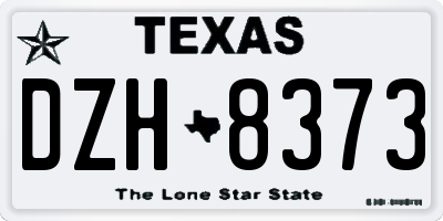 TX license plate DZH8373