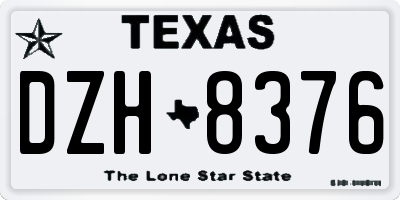 TX license plate DZH8376