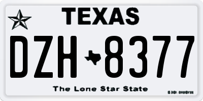 TX license plate DZH8377