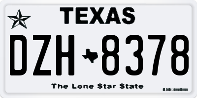 TX license plate DZH8378