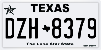 TX license plate DZH8379