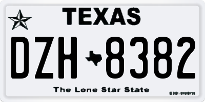 TX license plate DZH8382