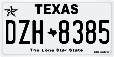 TX license plate DZH8385