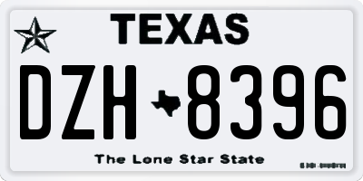 TX license plate DZH8396